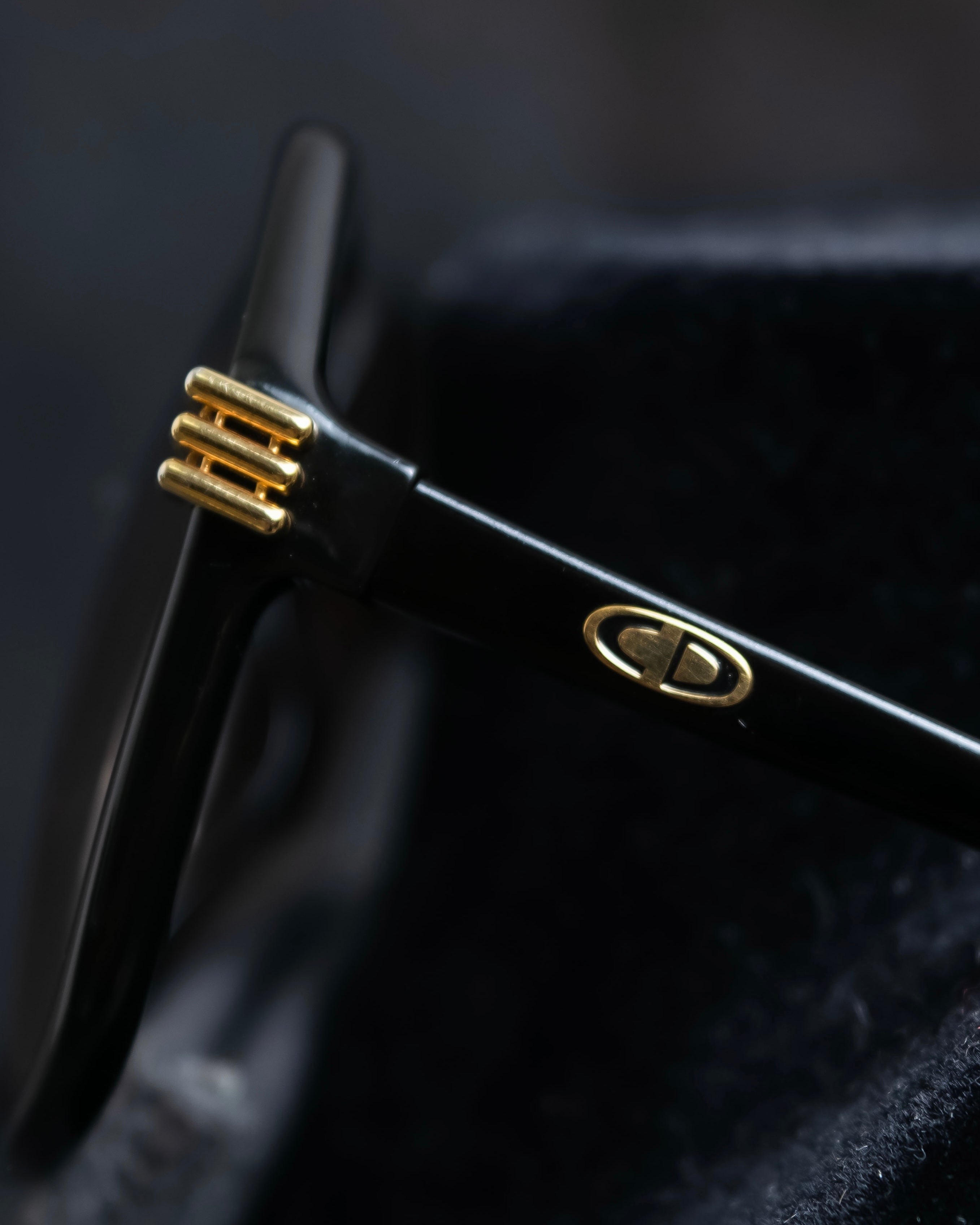 "Christian Dior" Hexagonal frame black sunglasses