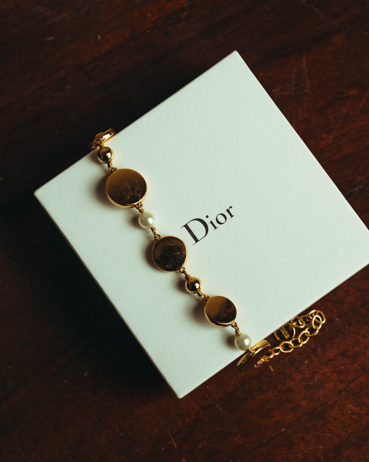 "Christian Dior" 20's Iridescent mother of pearl charm bracelet