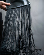 “JIL SANDER” Fringe detail flat drawstring shoulder bag