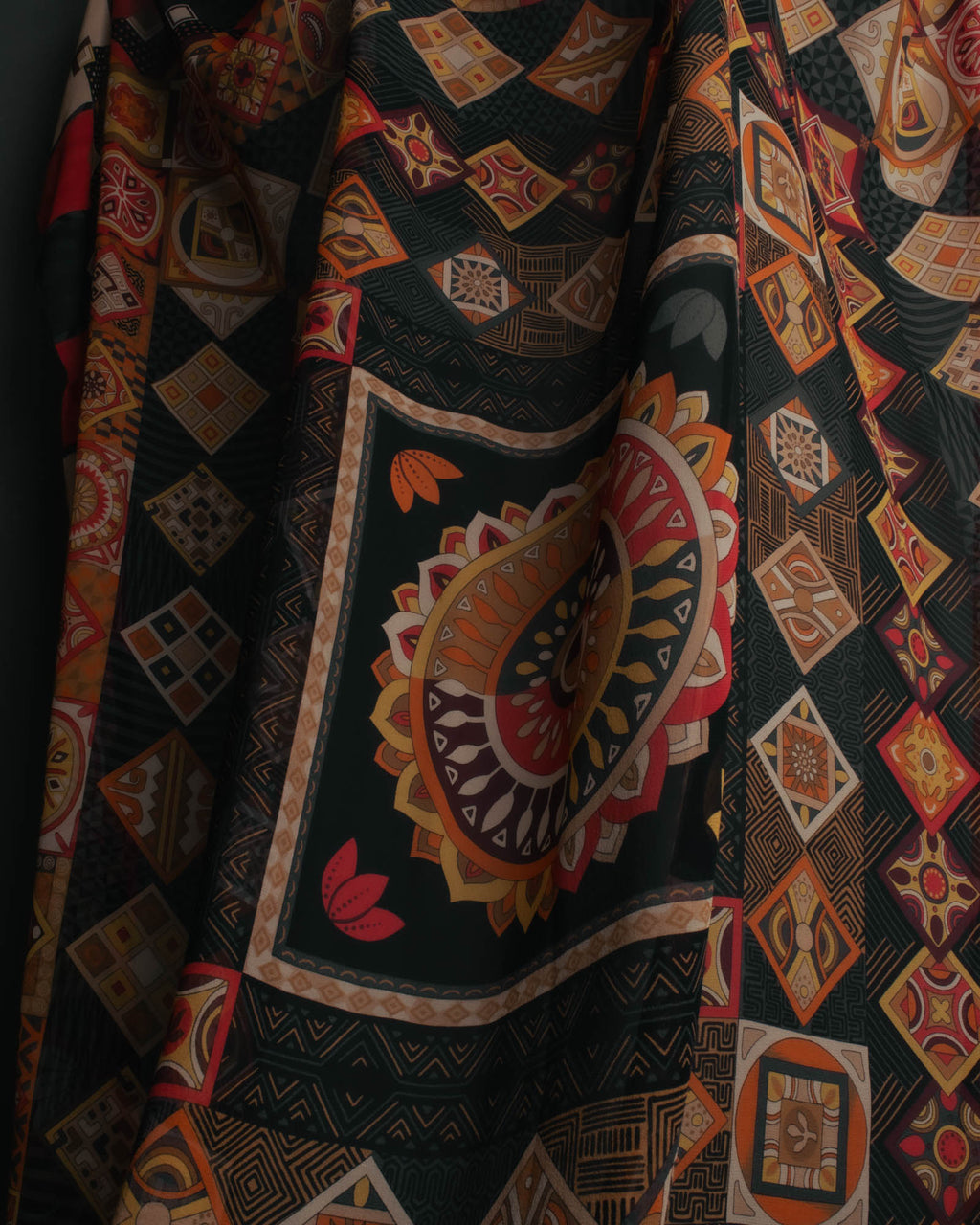 "Salvatore Ferragamo" 2010's Geometric tribal print silk scarf