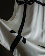 "CHANEL" Logo engraved ribbon motif design large scarf