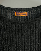 "Yves Saint Laurent" 80's-90's Metallic ribbed sleeveless knit top