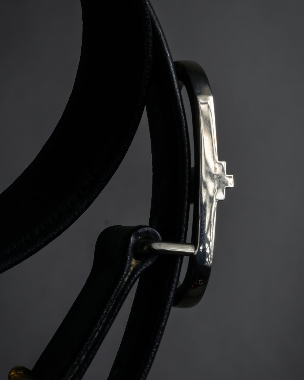 "Christian Dior" Logo buckle slim leather belt