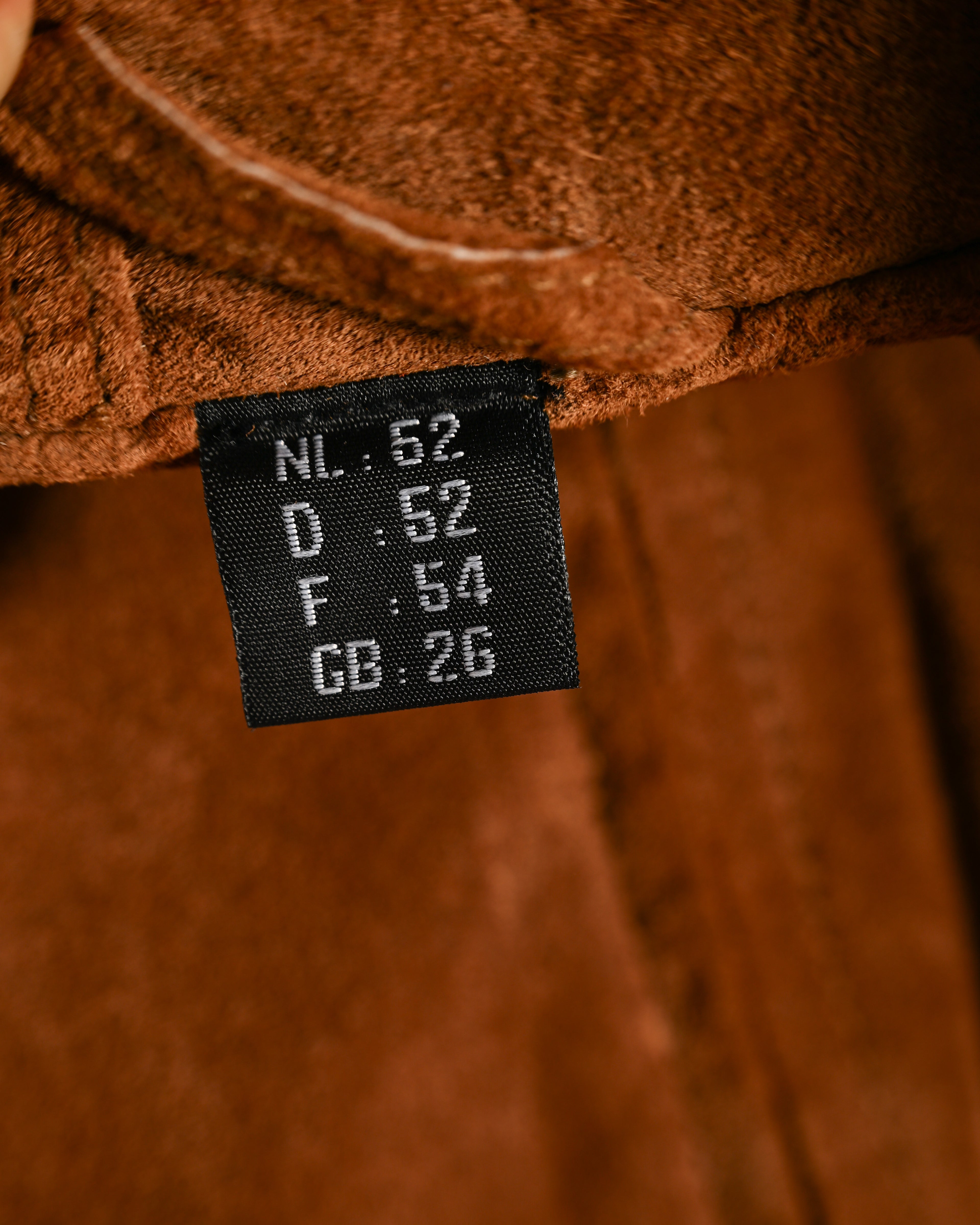 VINTAGE / Oversized Contrast Collar Suede Leather Jacket Light Brown