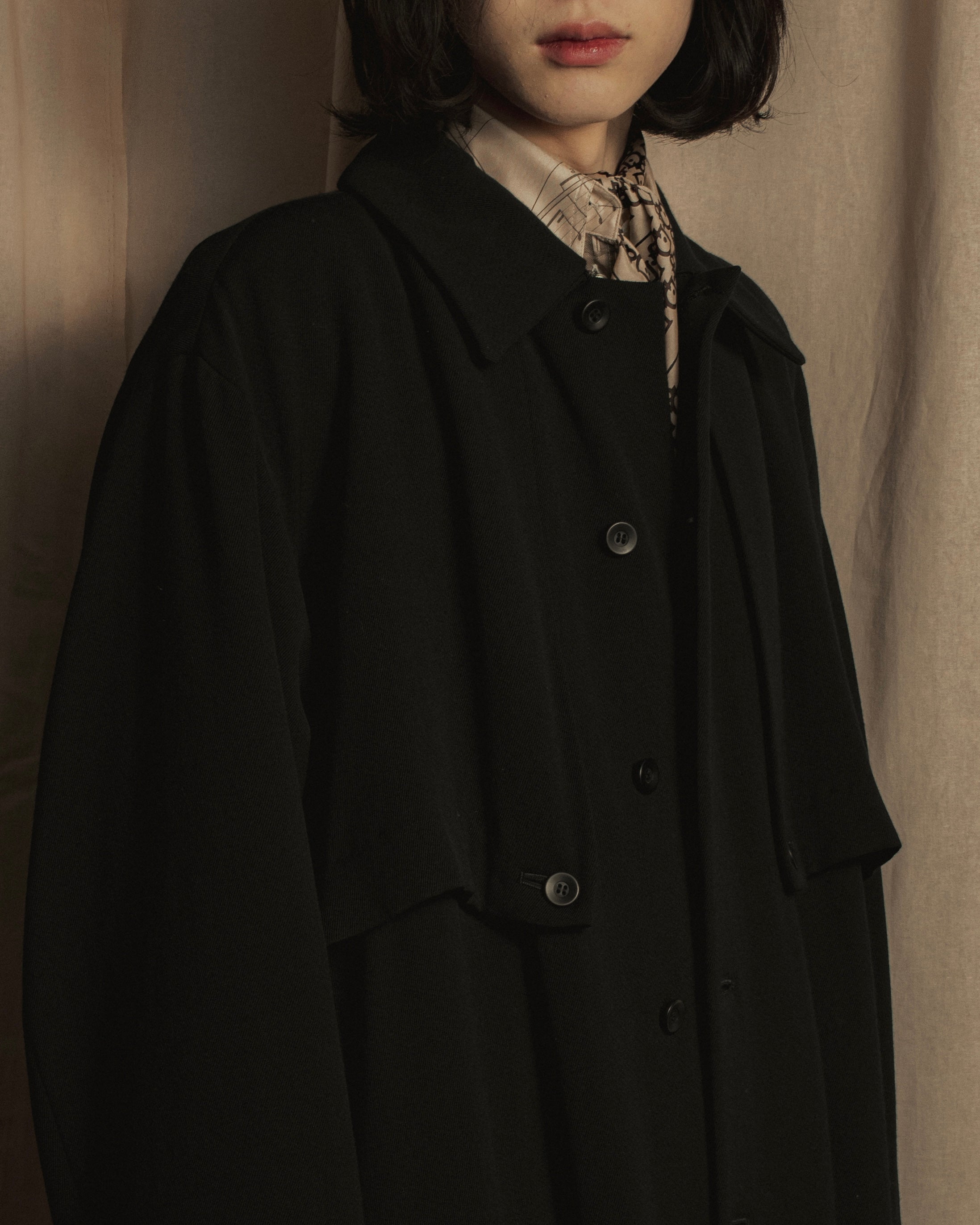-SPECIAL- "Y's" 15AW Cape design panel oversized stand collar coat