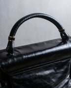 "DOLCE &amp; GABBANA" Gold chain two-way leather bag