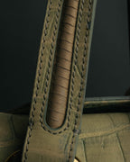 "GIORGIO ARMANI" 00's Crocodile-embossed leather tassel handbag