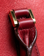 "BURBERRY" Bright red square silhouette leather handbag