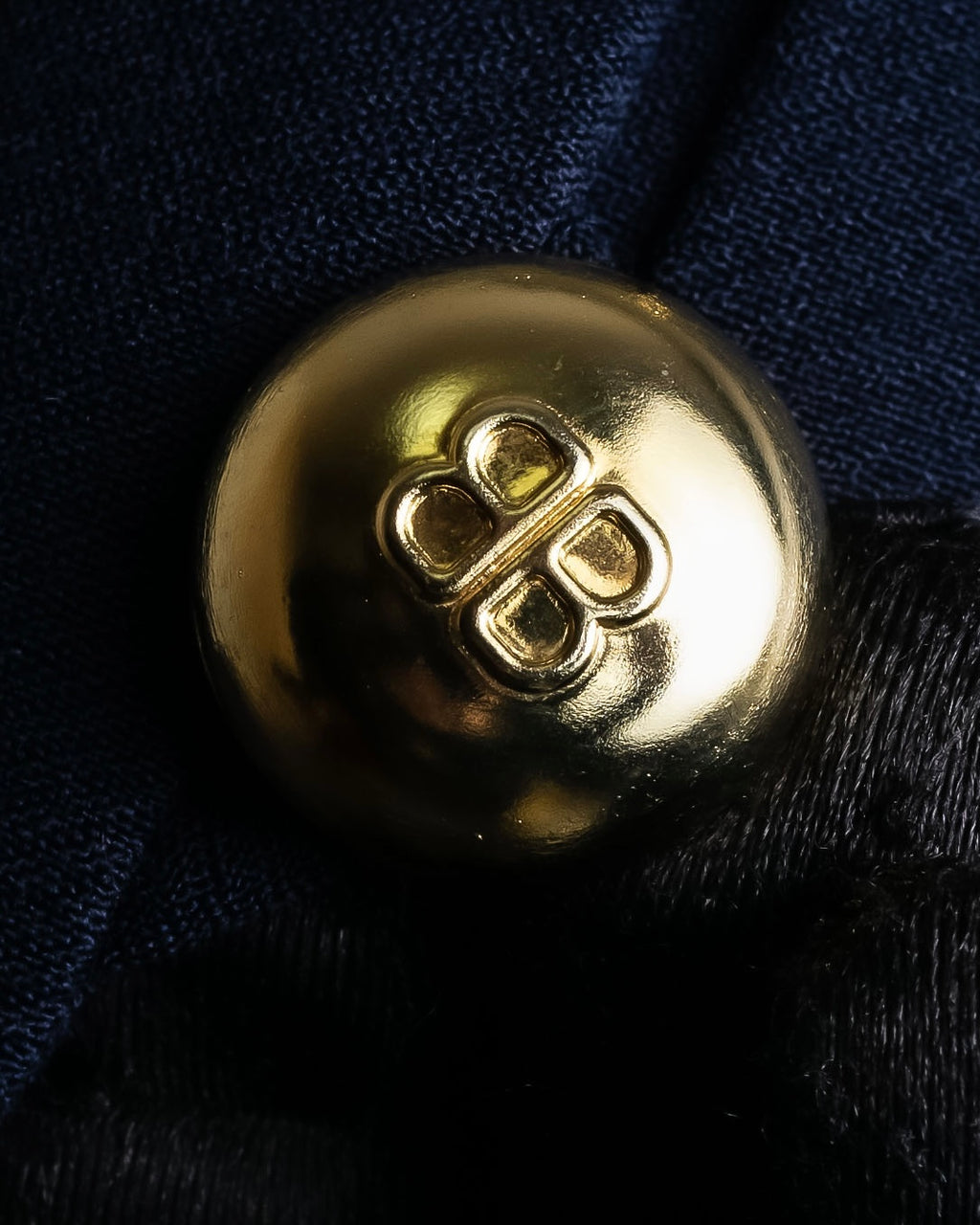"BALENCIAGA" Gold button design navy color dress