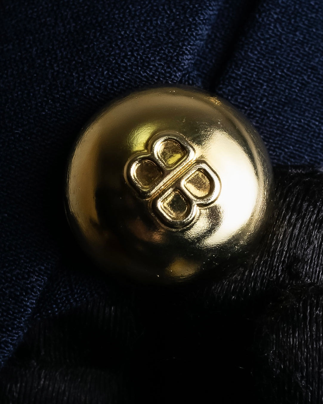 "BALENCIAGA" Gold button design navy color dress