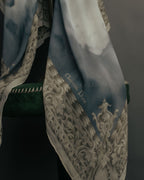 “Christian Dior” 90’s-00’s Sky motif silk scarf