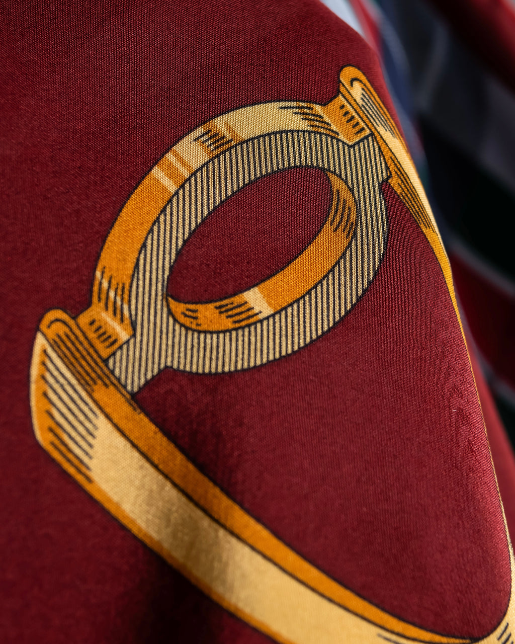 "GUCCI" Saddlery motif tartan silk scarf