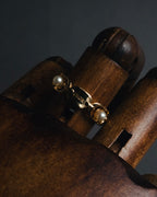 "DIOR" Chain link pearl accents ring