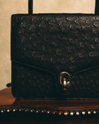 "Christian Dior" 70's-80's Ostrich textured leather handbag