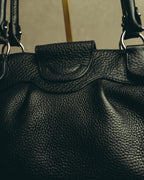 “Salvatore Ferragamo” 00’s-10’s Gancini pebbled leather handbag