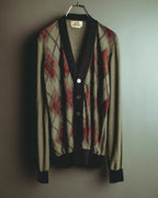 –SPECIAL– "Hermès" 90's-00's Plaid cashmere cardigan