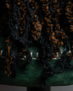 "FENDI" Boucle yarn material leather button design muffler