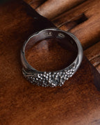 "GEORG JENSEN" Delicate bead top oversized silver ring