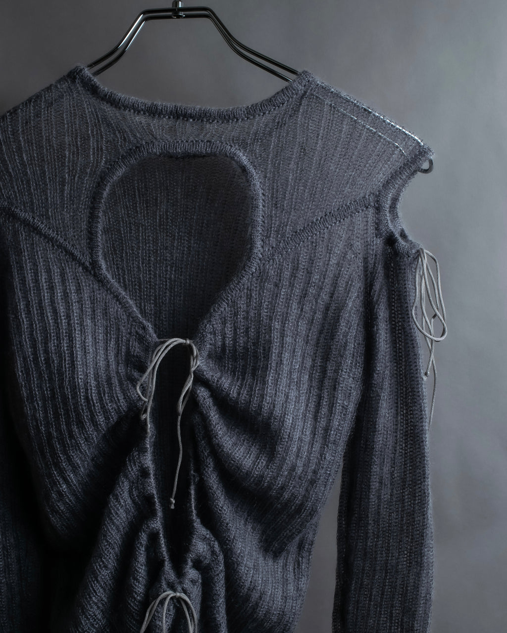 "CECILIE BAHNSEN" Drawcord design Hole detail ribbed knit