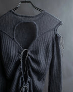 "CECILIE BAHNSEN" Drawcord design Hole detail ribbed knit