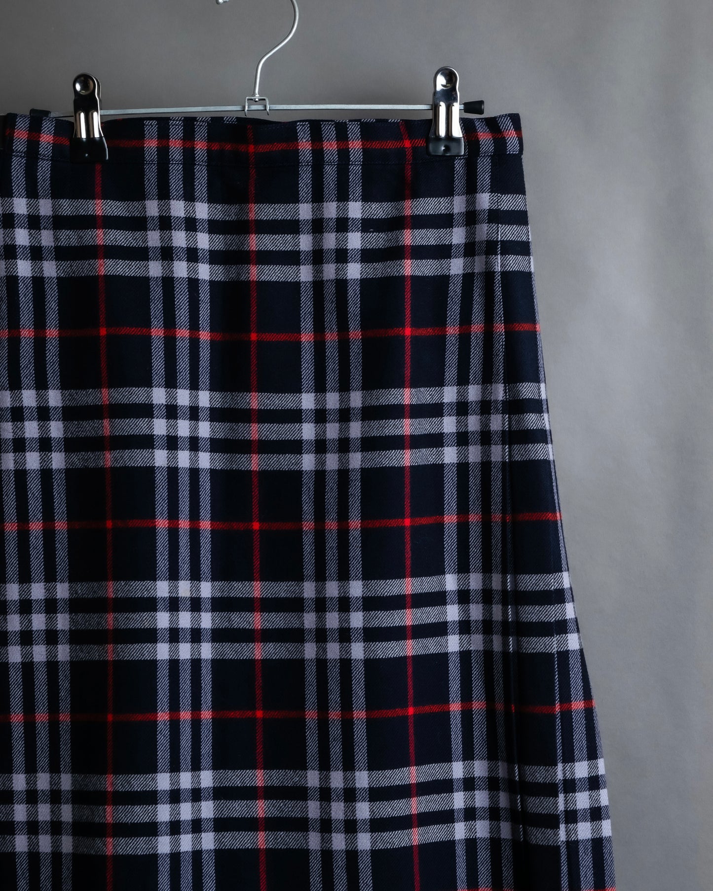 "BURBERRYS" Nova check pattern belted cropped quilted skirt