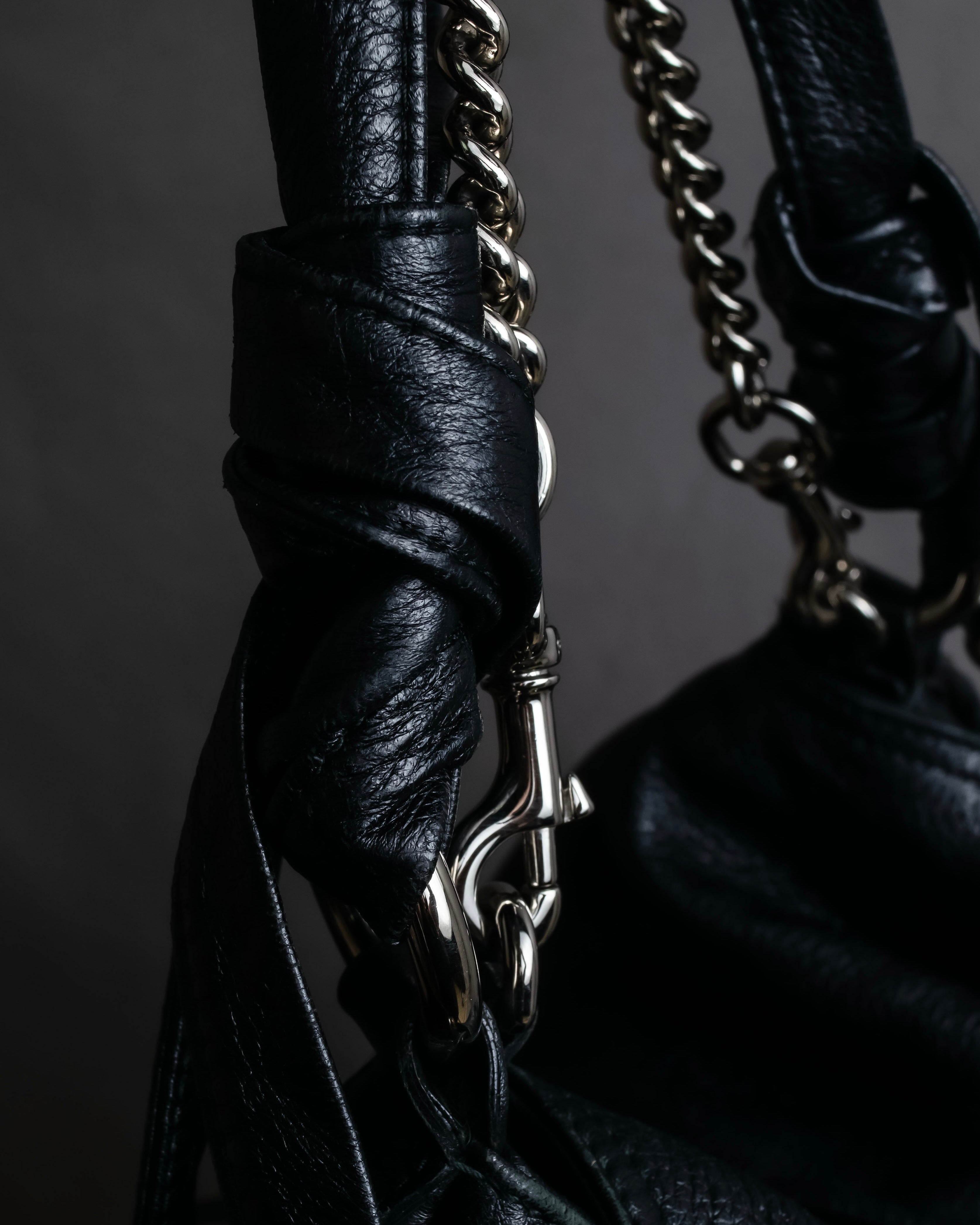 "GUCCI" Bamboo design combination chain shoulder leather bag