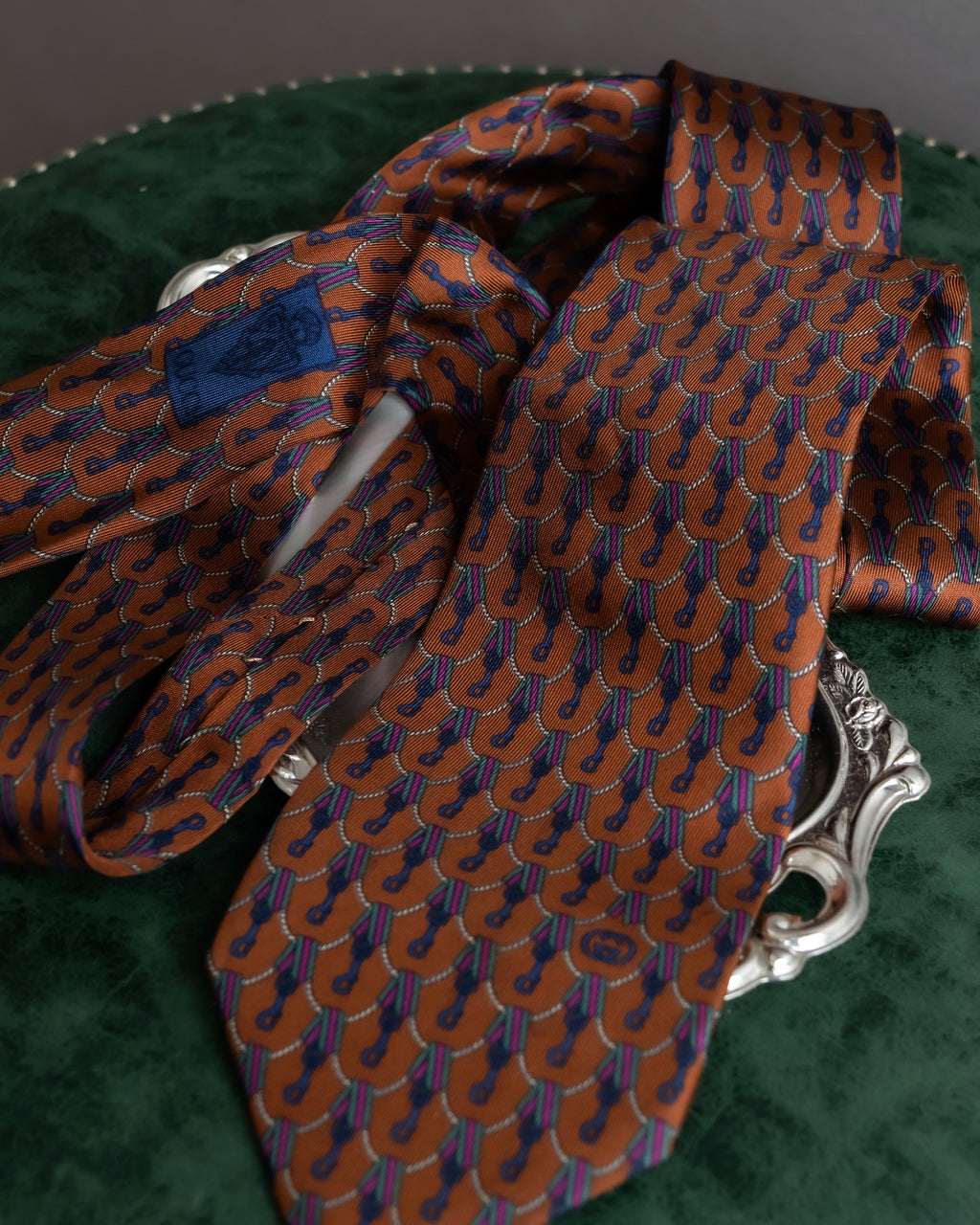 "GUCCI" Horsebit &amp; GG pattern silk neck tie