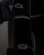 "NORTH BEACH" Smoky lamb fur design suede leather coat