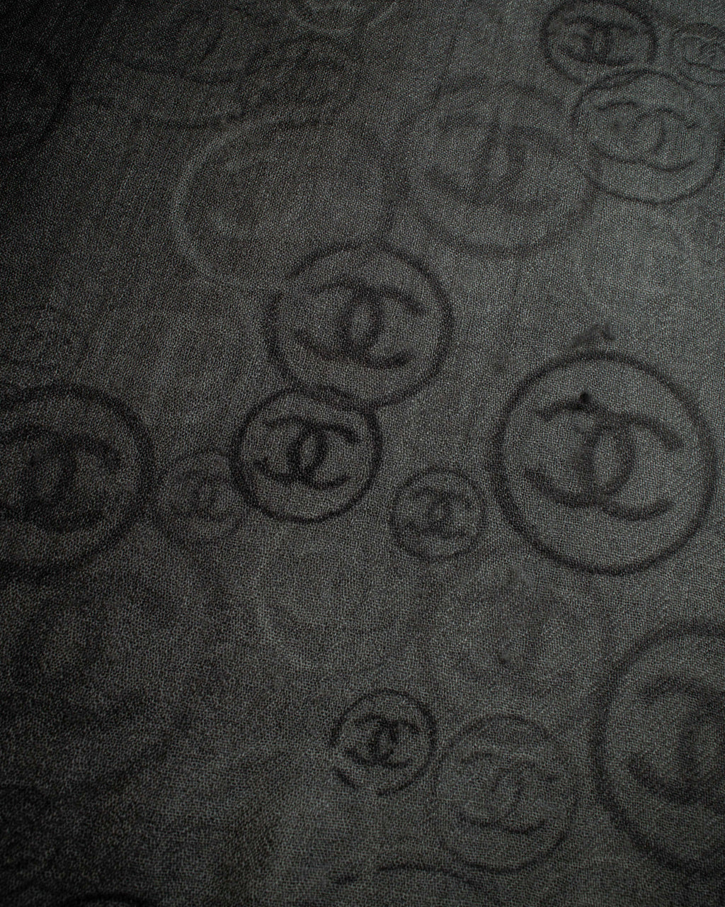 "CHANEL" Logo engraved design cashmere super large stole