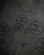 "CHANEL" Logo engraved design cashmere super large stole