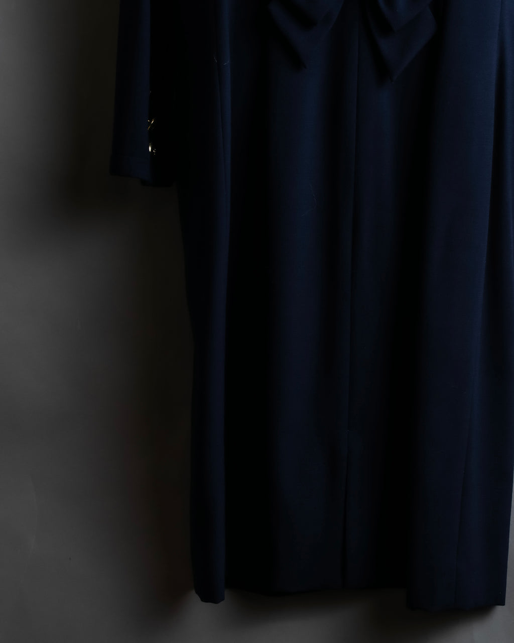 "BALENCIAGA" Gold button design navy color dress