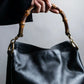 "GUCCI" One handle design leather bamboo bag