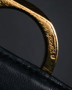 –SPECIAL– "HERMES" 90’s Box calf ring-lock accordion shoulder bag