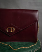 “Christian Dior” 1980’s-1990’s CD logo envelope chain bag