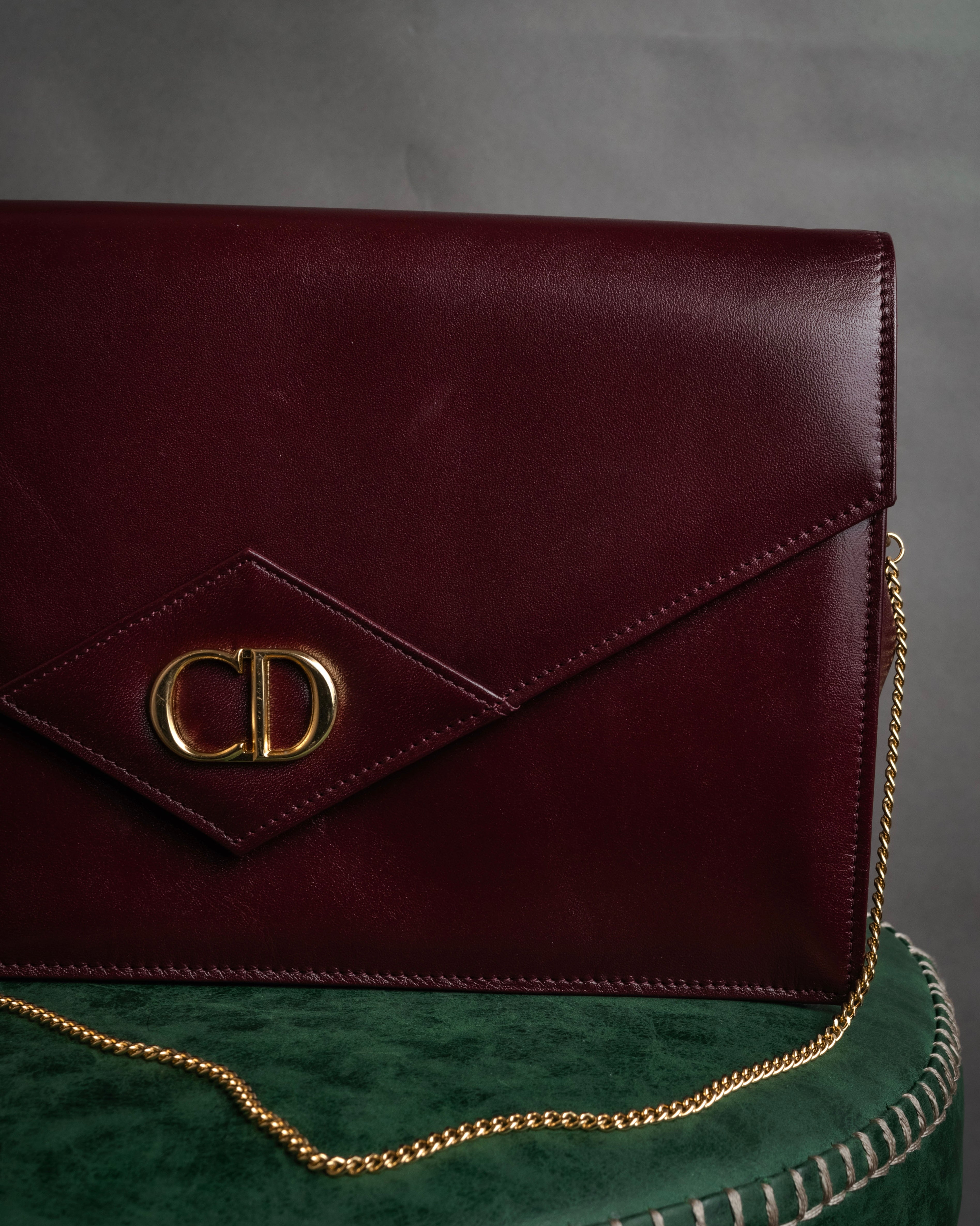 “Christian Dior” 1980’s-1990’s CD logo envelope chain bag
