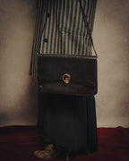 -SPECIAL- “GUCCI” 70’s-80’s lizard embossed flap shoulder bag