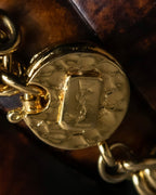 "YVES SAINT LAURENT" Art Nouveau motif gold bracelet