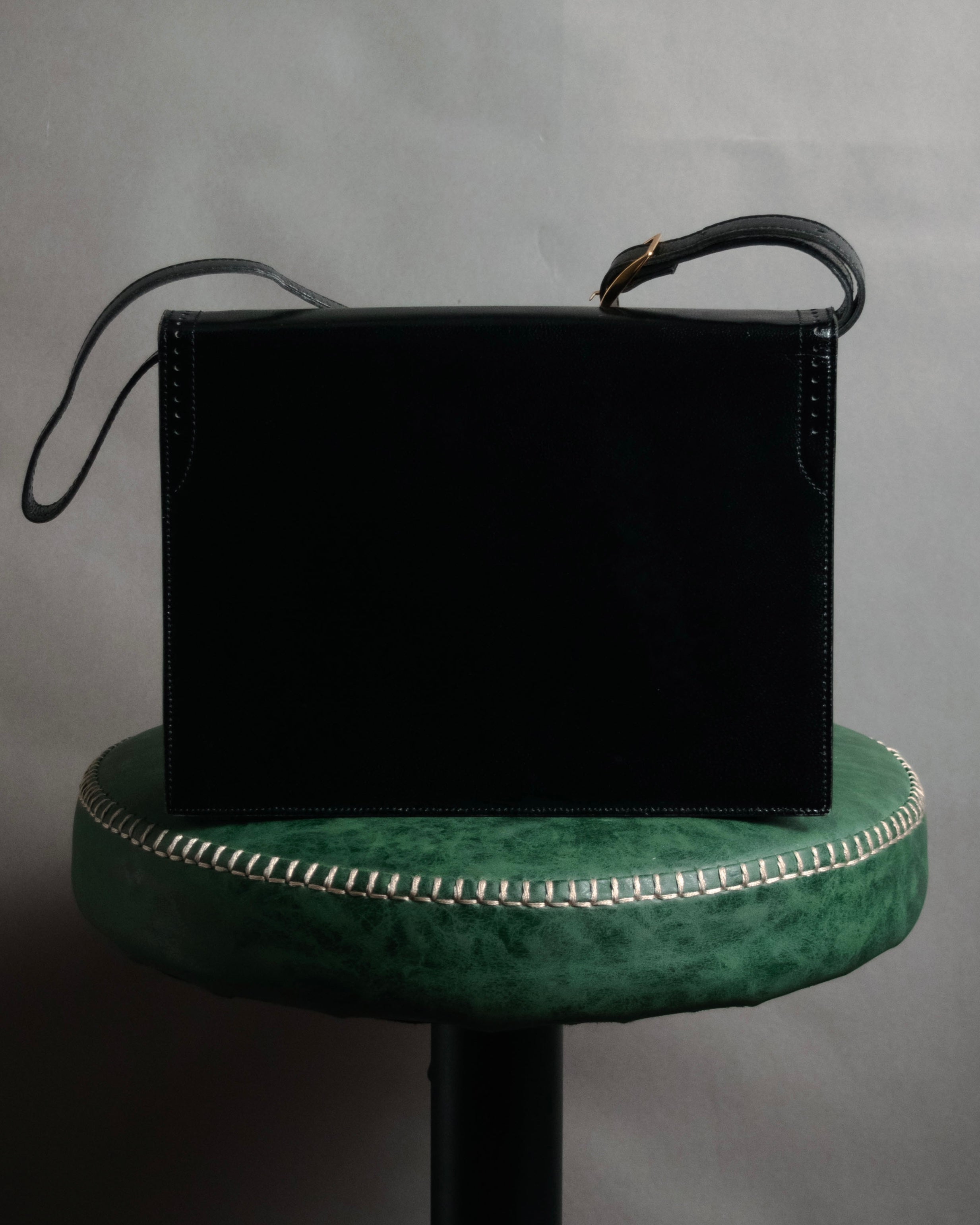 "Yves Saint Laurent" 80’s-90’s Lizard-embossed perforated leather shoulder bag