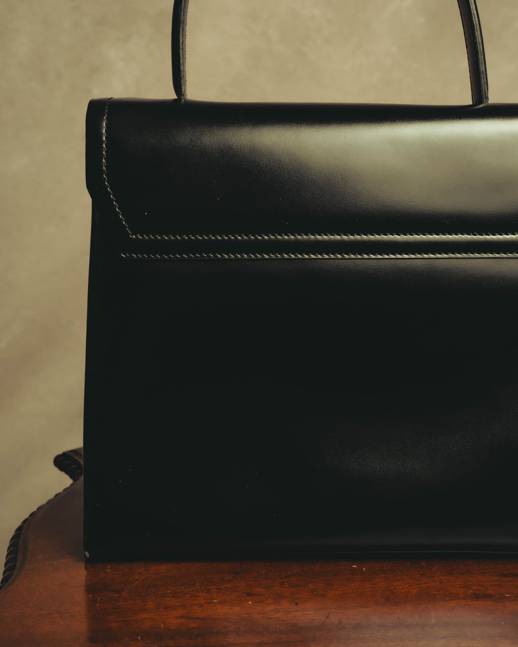 "LOEWE" 80's-90's Structured top-handle shoulder bag