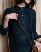 "BURBERRY" Tartan check pattern frill shirt