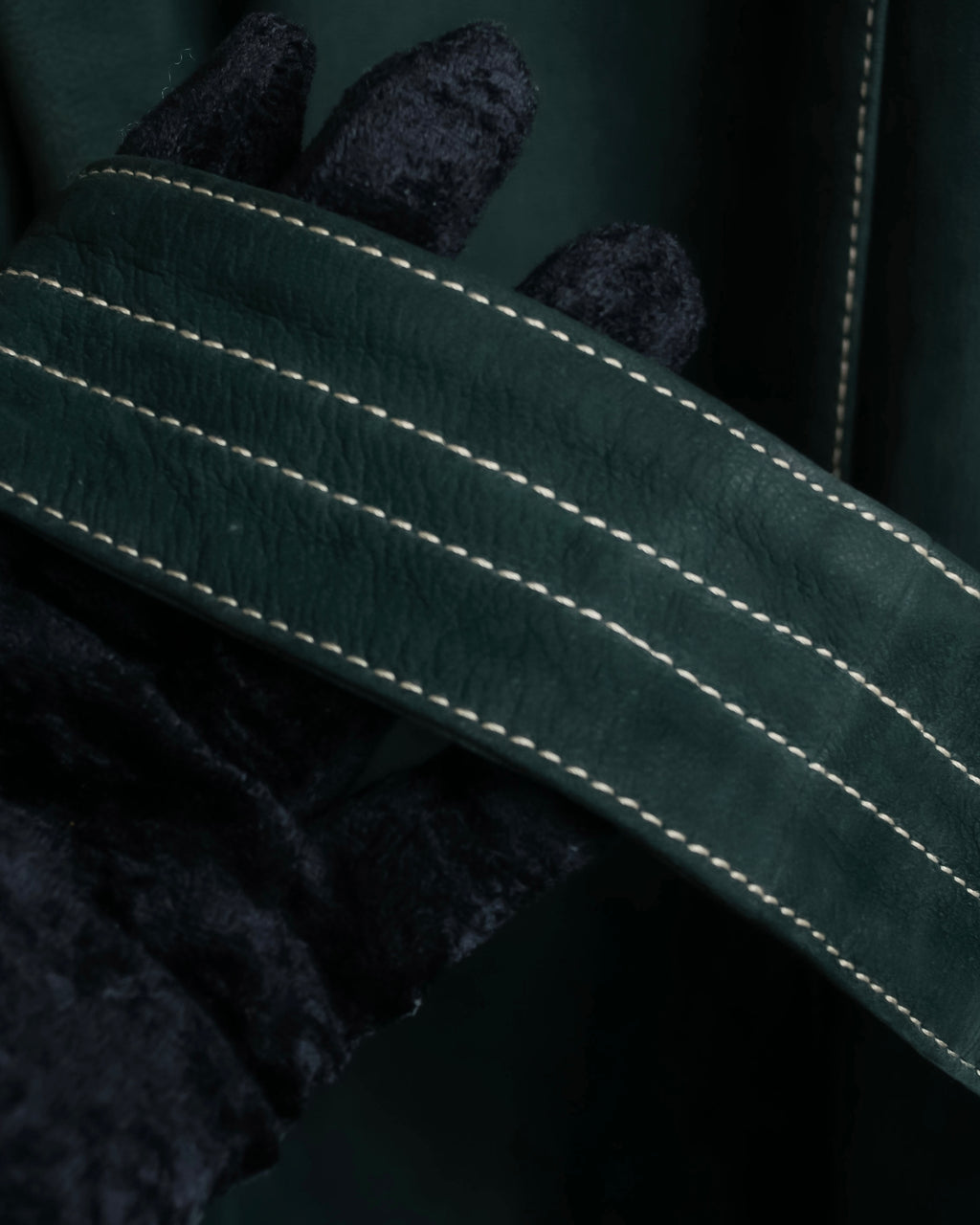 "PRADA" Stitching design suede belted coat