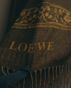 -SPECIAL- “LOEWE” 90’s-00’s Botanical anagram jacquard fringe stole