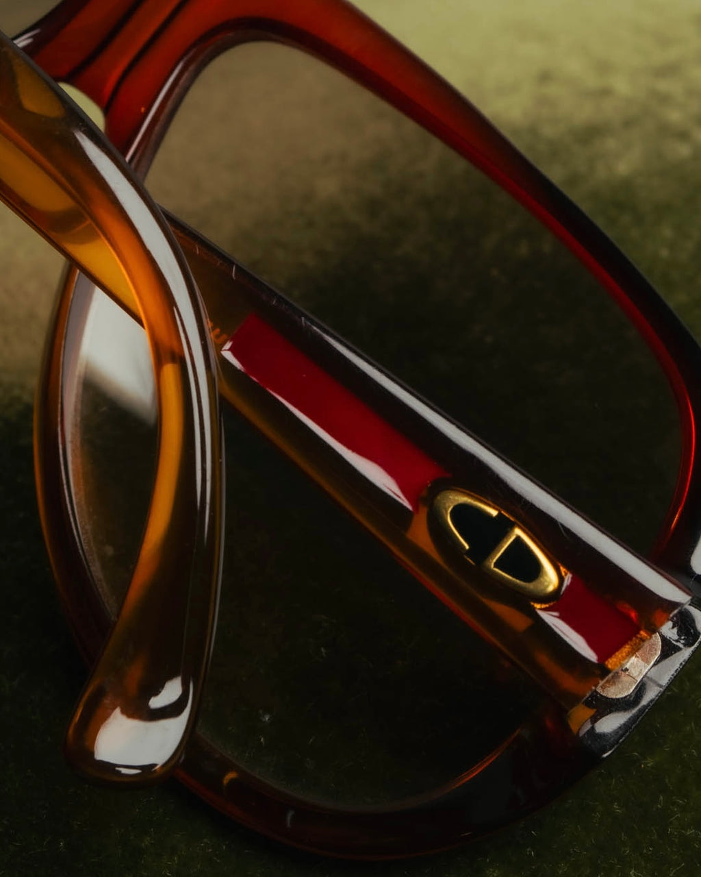 "Christian Dior" 70's-80's Amber optyl oversized sunglasses