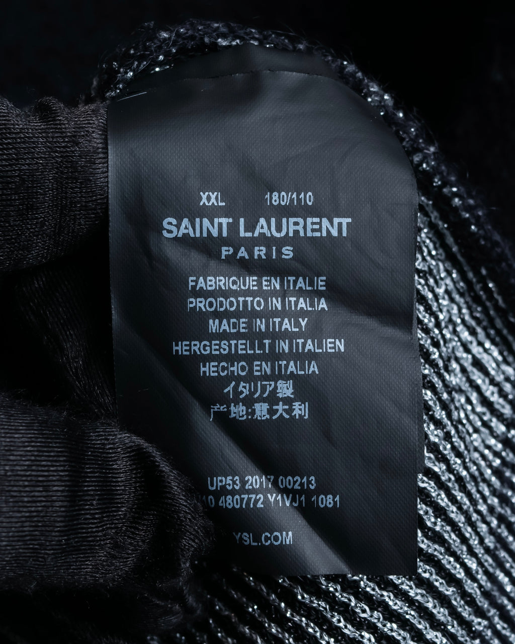 "Saint Laurent" Handsome face embroidery mohair blend oversized knit