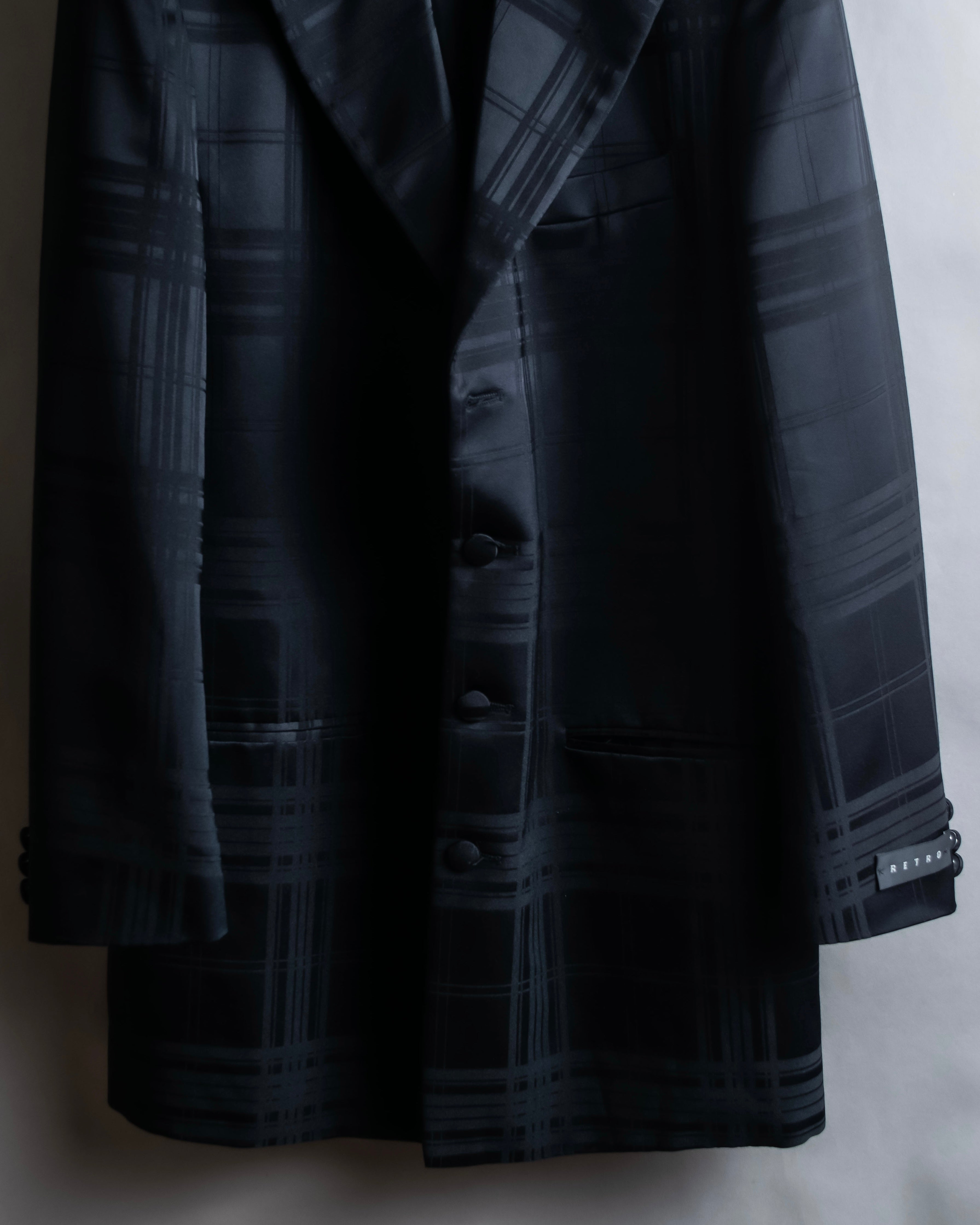 Vintage geometric check oversized tailored jacket