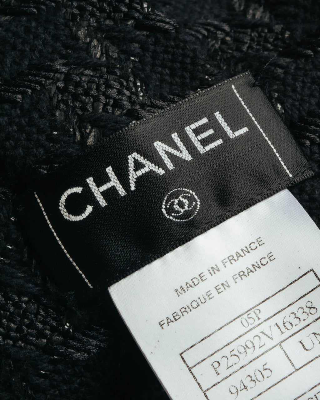 -SPECIAL- “CHANEL” 05Spring black tweed fringe necktie