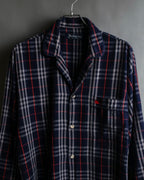 "BURBERRYS" Navy check pattern relaxing pajama shirt