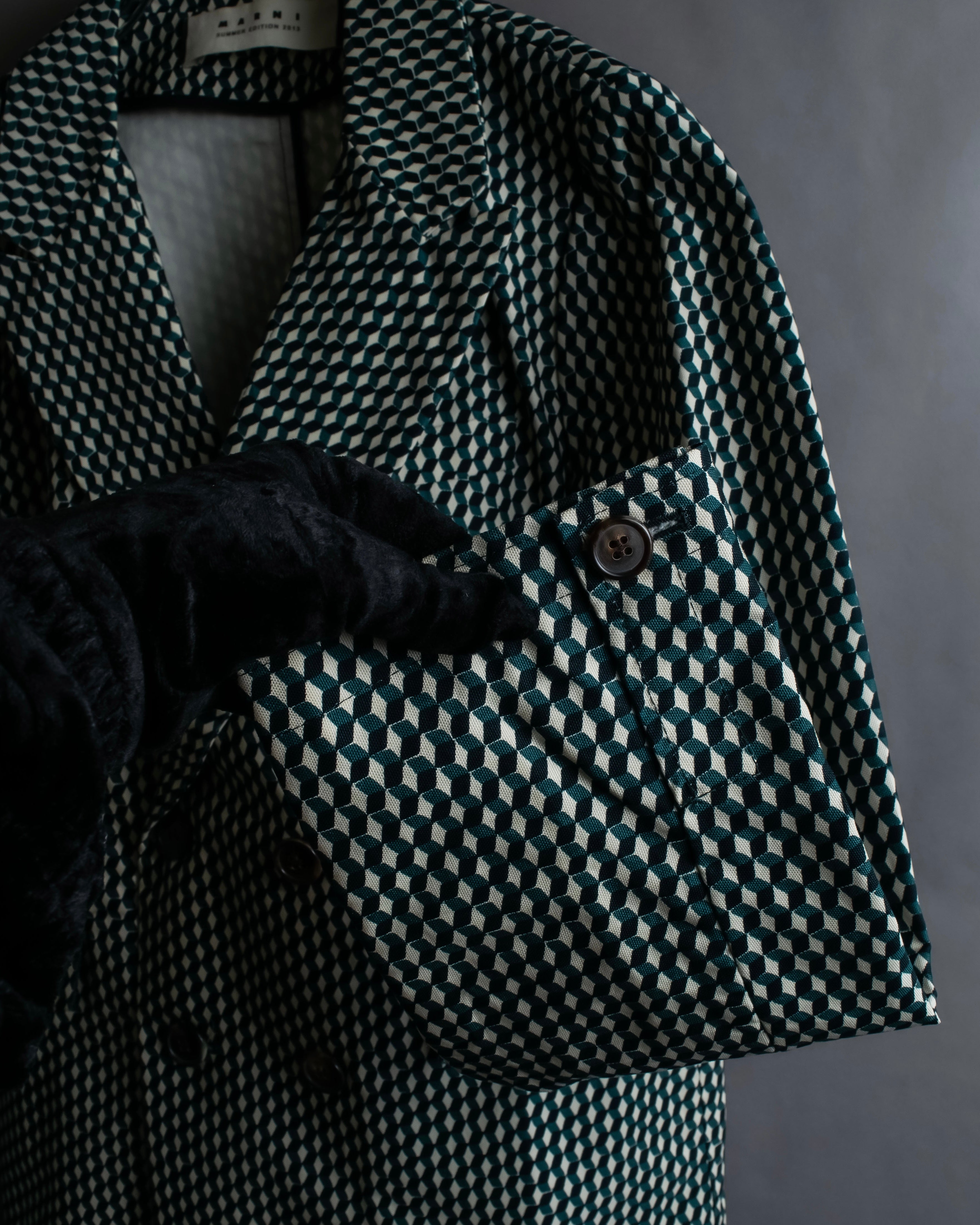 "MARNI" Geometric pattern double-breasted tailored jacket