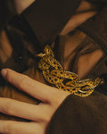 -SPECIAL- “Christian Dior” 70’s-90’s Sculptural openwork gold tone chain bracelet