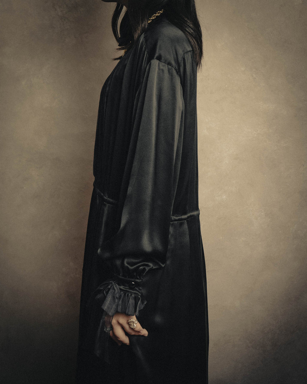-SPECIAL- “Christian Dior” 90’s Silk pleated ruffle dress